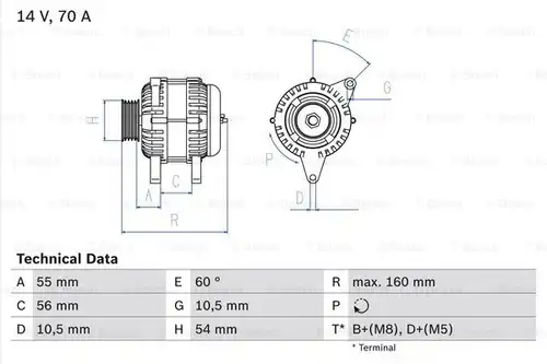 генератор BOSCH 0 986 041 240