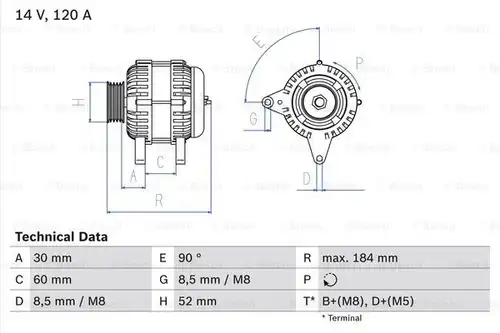 генератор BOSCH 0 986 041 280