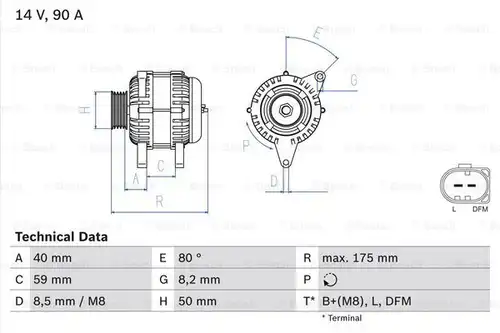 генератор BOSCH 0 986 041 310