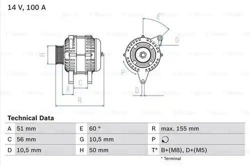 генератор BOSCH 0 986 041 330