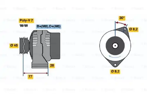 генератор BOSCH 0 986 041 361