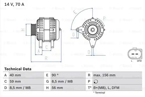 генератор BOSCH 0 986 041 480