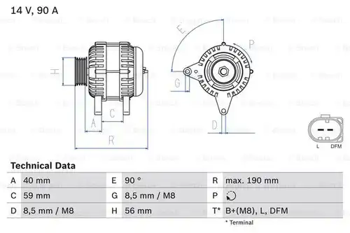 генератор BOSCH 0 986 041 490