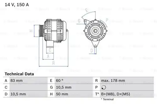 генератор BOSCH 0 986 041 520