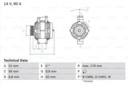 генератор BOSCH 0 986 041 530