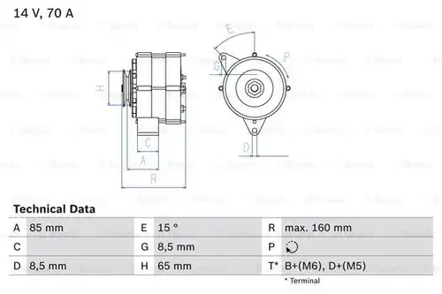 генератор BOSCH 0 986 041 620