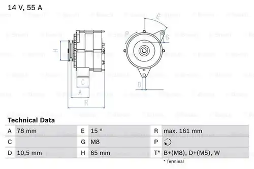 генератор BOSCH 0 986 041 630