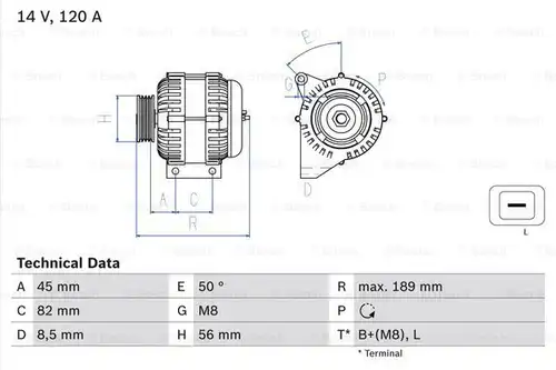 генератор BOSCH 0 986 041 730