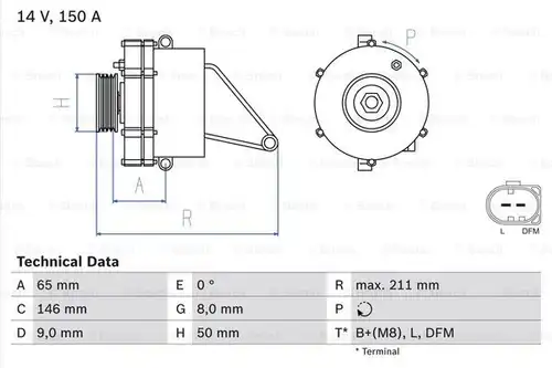 генератор BOSCH 0 986 041 760