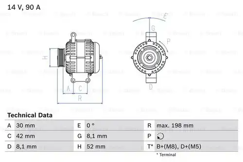 генератор BOSCH 0 986 041 800