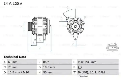 генератор BOSCH 0 986 041 810