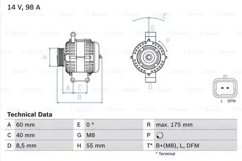 генератор BOSCH 0 986 041 850