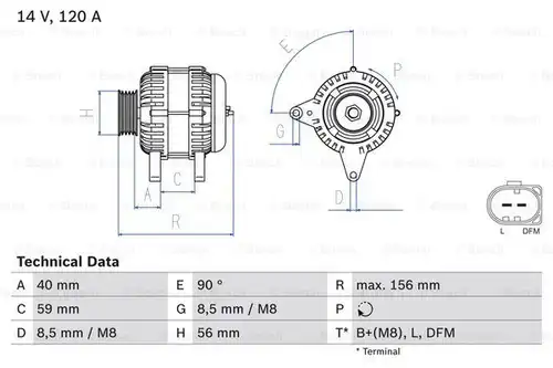 генератор BOSCH 0 986 041 860