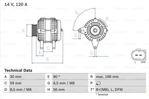 генератор BOSCH 0 986 041 870