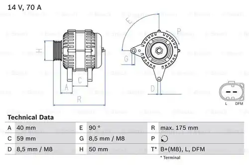 генератор BOSCH 0 986 041 910