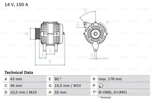 генератор BOSCH 0 986 041 930