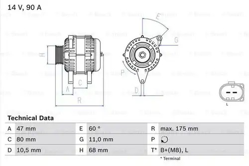 генератор BOSCH 0 986 041 960