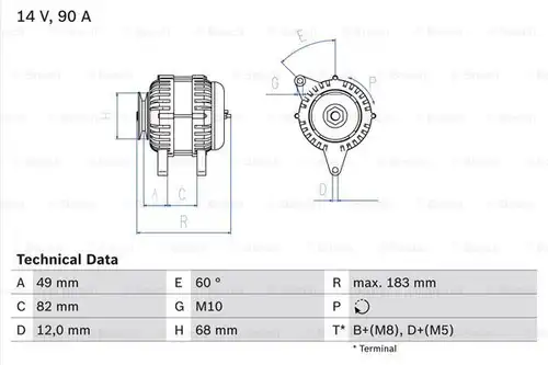 генератор BOSCH 0 986 041 970