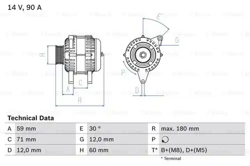 генератор BOSCH 0 986 042 000