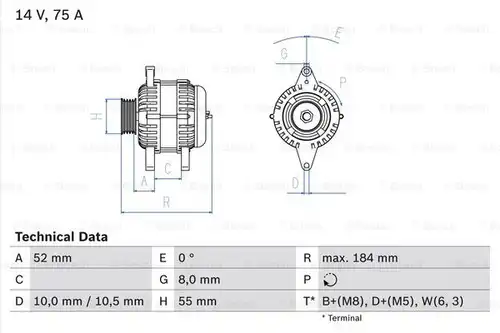 генератор BOSCH 0 986 042 031