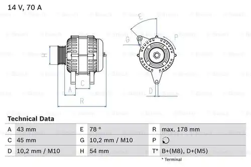 генератор BOSCH 0 986 042 071