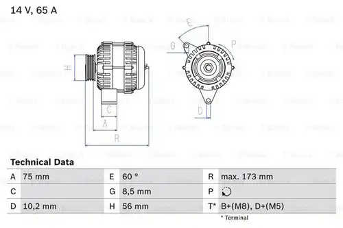 генератор BOSCH 0 986 042 111