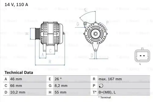 генератор BOSCH 0 986 042 181