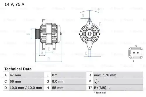 генератор BOSCH 0 986 042 191