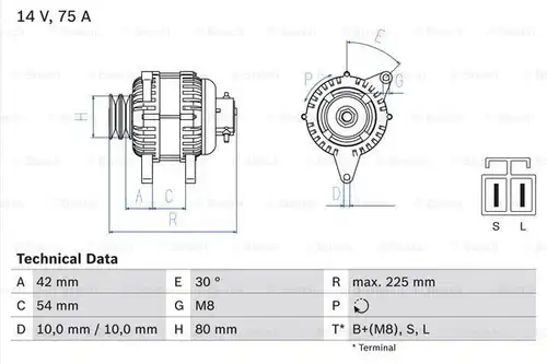 генератор BOSCH 0 986 042 291