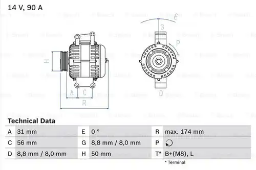 генератор BOSCH 0 986 042 530