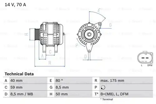 генератор BOSCH 0 986 042 620