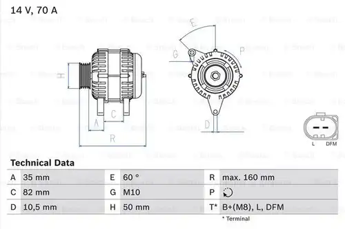 генератор BOSCH 0 986 042 640