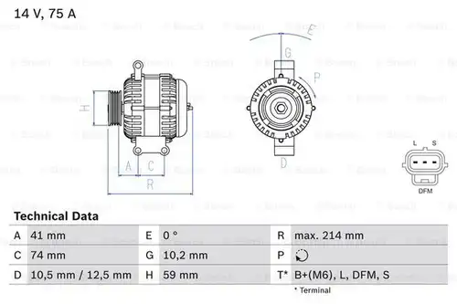 генератор BOSCH 0 986 042 650