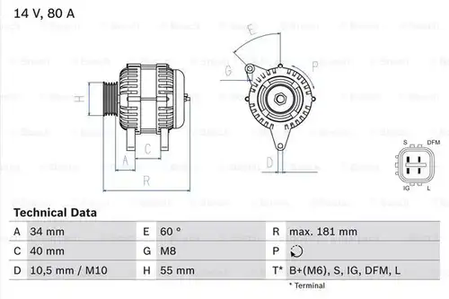 генератор BOSCH 0 986 042 660