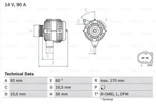 генератор BOSCH 0 986 042 730