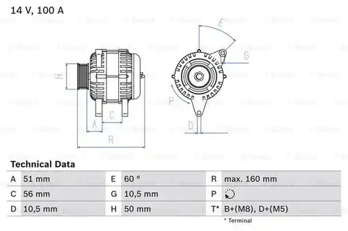 генератор BOSCH 0 986 042 750