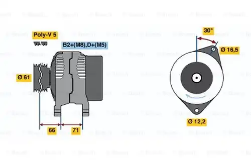 генератор BOSCH 0 986 042 760