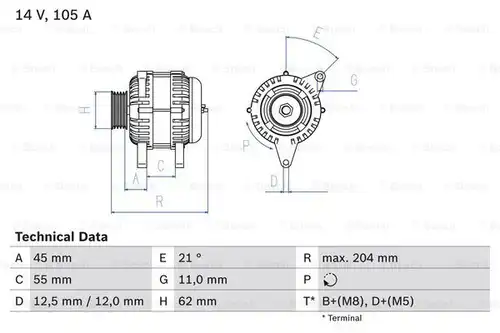 генератор BOSCH 0 986 042 780