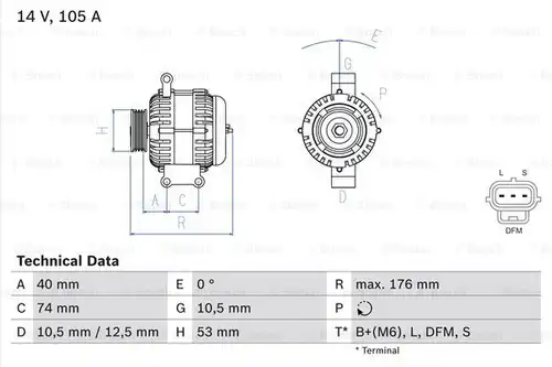 генератор BOSCH 0 986 042 790