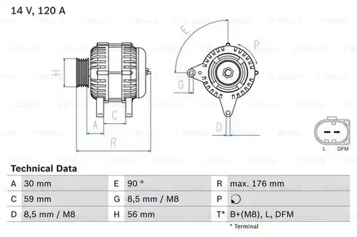 генератор BOSCH 0 986 042 830