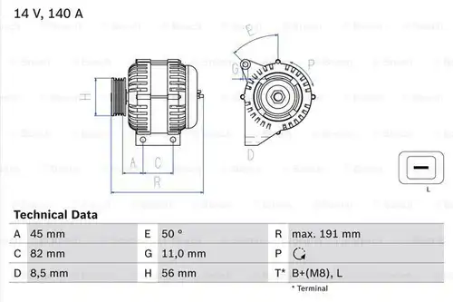 генератор BOSCH 0 986 042 840