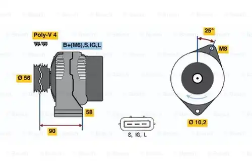 генератор BOSCH 0 986 042 991