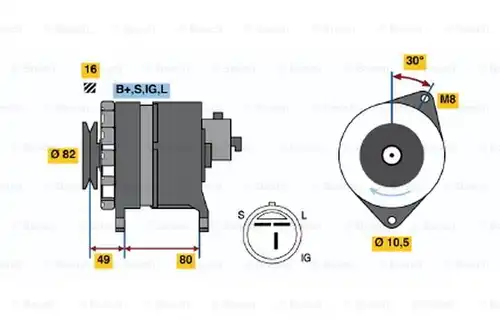 генератор BOSCH 0 986 043 121