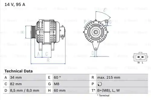 генератор BOSCH 0 986 043 141