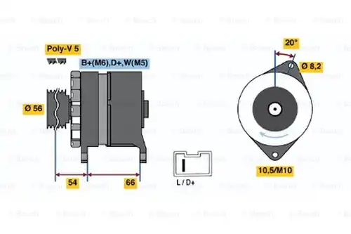 генератор BOSCH 0 986 043 151