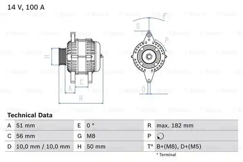 генератор BOSCH 0 986 043 680