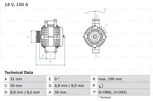 генератор BOSCH 0 986 043 910