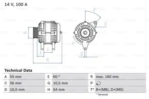 генератор BOSCH 0 986 043 960