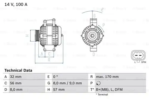 генератор BOSCH 0 986 044 010