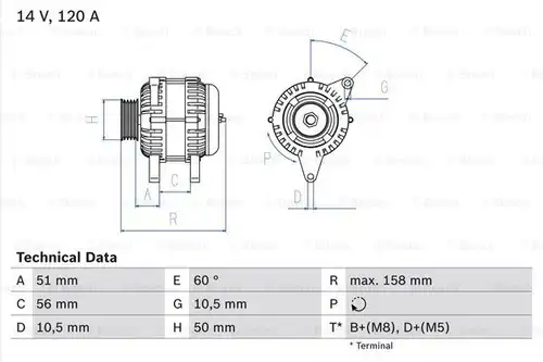 генератор BOSCH 0 986 044 030